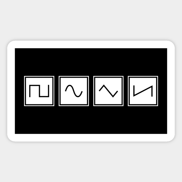 Synthesizer Waveforms White Sticker by Atomic Malibu